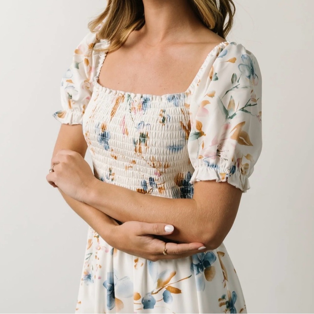 NWT Baltic Born Capri Smocked Floral Maxi Dress Size Medium - Picture 5 of 14